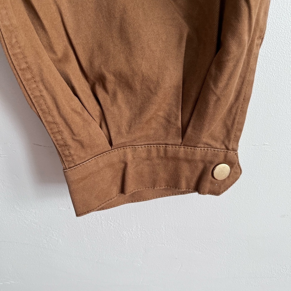 ZARA SNAP BUTTON CUFFED PANTS-TAUPE BROWN-7149/240 - Picture 6 of 10